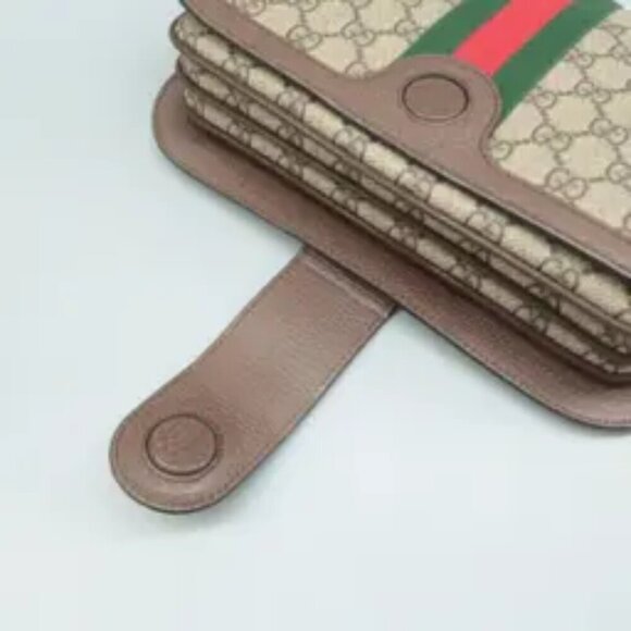 100% Authentic GUCCI Ophidia Brown Canvas Shoulder Bag - Picture 9 of 12